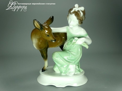 Купить фарфоровые статуэтки Rosenthal, Девочка с олененком, Германия